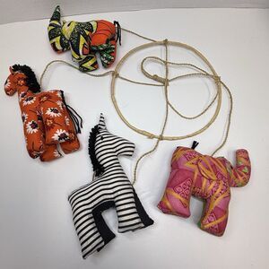 African Safari Fabric Animal Artisan Handmade Hanging Nursery Mobile
